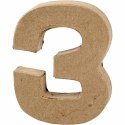 Cyfra 3 z papier-mache H: 10 cm Cyfra 3 z papier-mache H: 10 cm