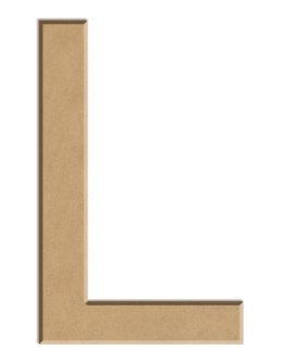 Litera płaska L z MDF H: 10 cm