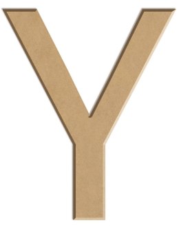 Litera płaska Y z MDF H: 10 cm