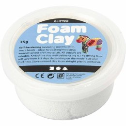 Masa Foam Clay Brokatowa Biała 35 g