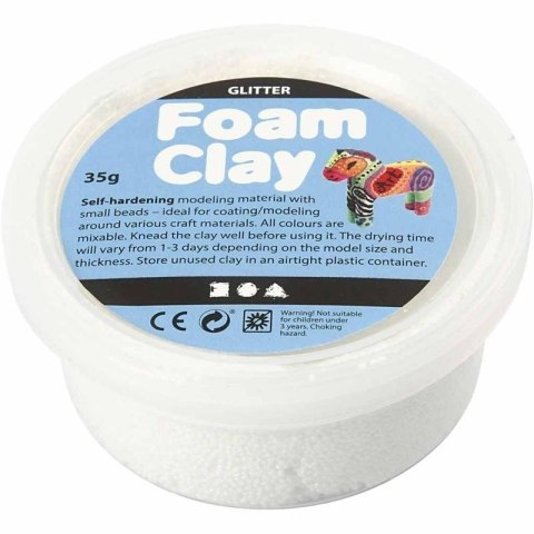 Masa Foam Clay Brokatowa Biała 35 g Masa Foam Clay Brokatowa Biała 35 g