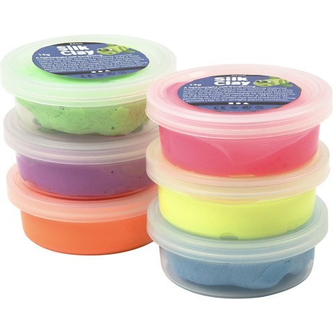 Masa Silk Clay - 6x14g kol. Neonowe Masa Silk Clay - 6x14g kol. Neonowe