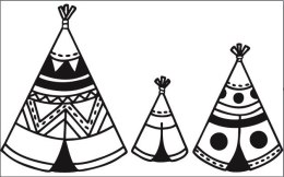 Stempel Trzy namioty Tipi