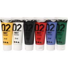 Zestaw farb akryl Mat kol. Podstawowe