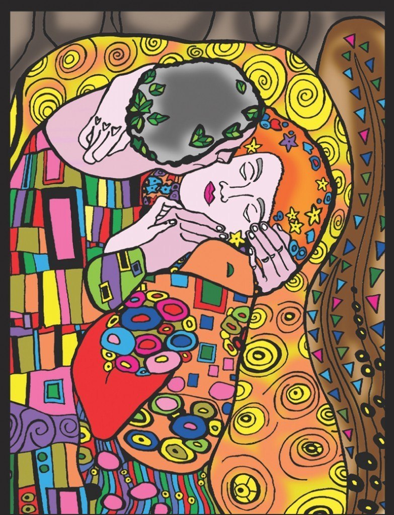 Kolorowanka Welw. 47x35 Klimt Pocałunek Kolorowanka Welw. 47x35 Klimt Pocałunek