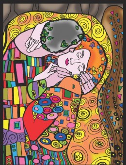 Kolorowanka Welw. 47x35 Klimt Pocałunek