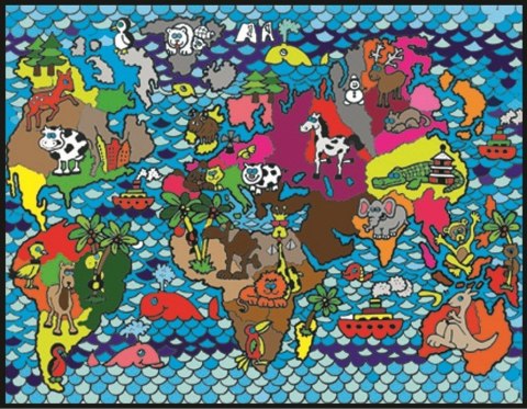 Kolorowanka Welwetowa 47x35 Mapa Świata Kolorowanka Welwetowa 47x35 Mapa Świata