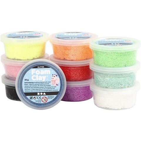 Masa Foam Clay - 10x35g kol. Brokatowe Masa Foam Clay - 10x35g kol. Brokatowe