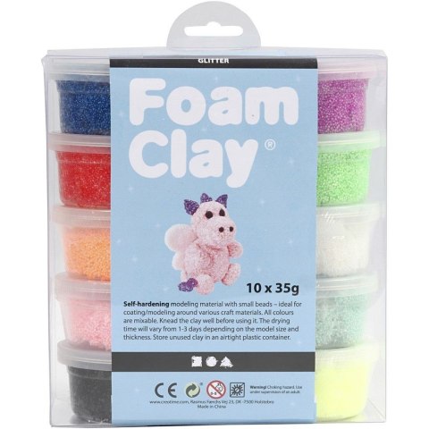 Masa Foam Clay - 10x35g kol. Brokatowe Masa Foam Clay - 10x35g kol. Brokatowe