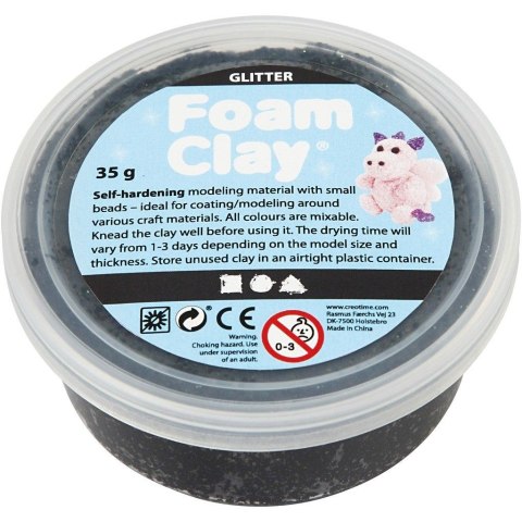 Masa Foam Clay Brokatowa Czarna 35 g