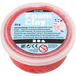 Masa Foam Clay Brokatowa Czerwona 35 g
