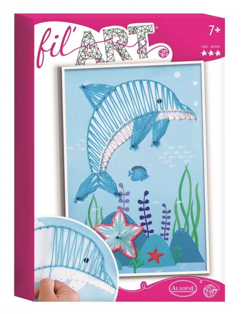 Obrazek z gwoździ i muliny Delfin Obrazek z gwoździ i muliny Delfin