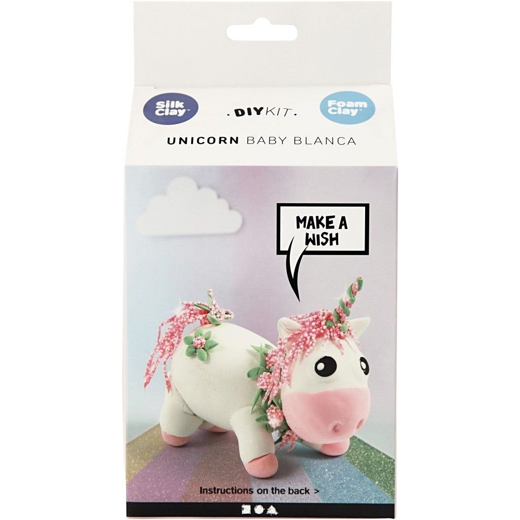 Różowy Jednorożec z mas Silk i Foam Clay Różowy Jednorożec z mas Silk i Foam Clay