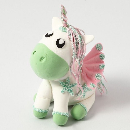 Zielony Jednorożec z Silk i Foam Clay Zielony Jednorożec z Silk i Foam Clay