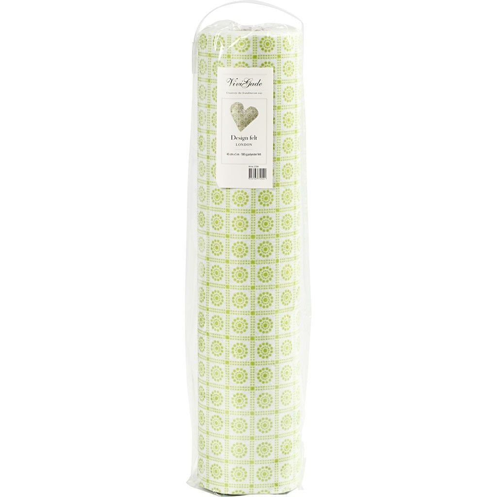 Filc W: 45 cm L: 5m Zielone Kwiatki Filc W: 45 cm L: 5m Zielone Kwiatki