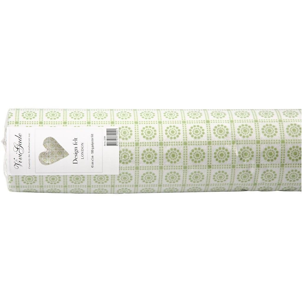 Filc W: 45 cm L: 5m Zielone Kwiatki Filc W: 45 cm L: 5m Zielone Kwiatki