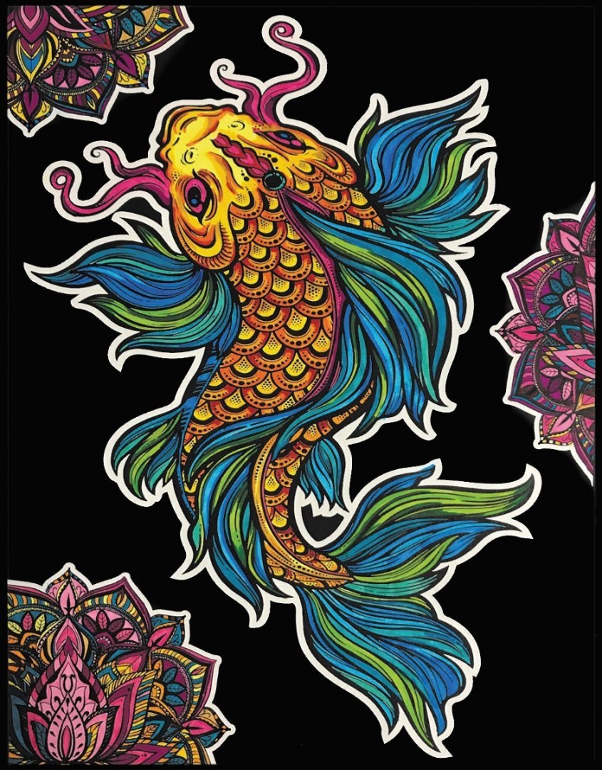 Kolorowanka Welwetowa 47x35 Karp Koi Kolorowanka Welwetowa 47x35 Karp Koi