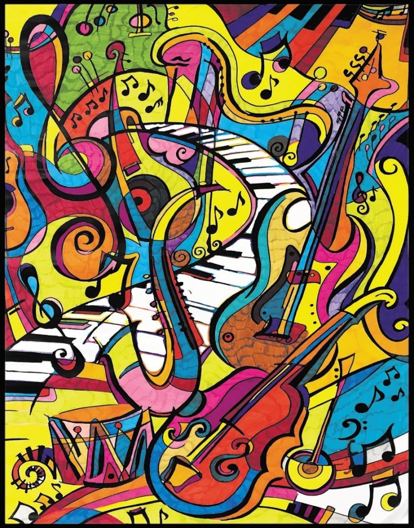 Kolorowanka Welwetowa 47x35 Muzyka