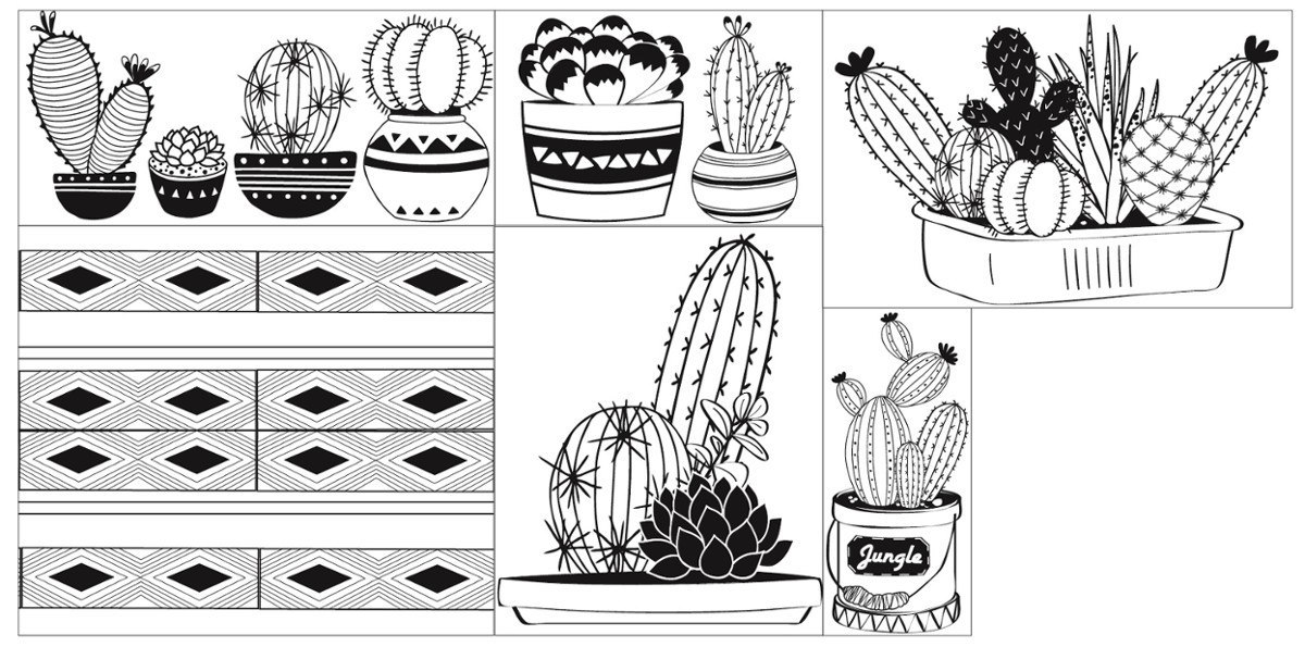 Stempelki w Pudełku Kaktusy
