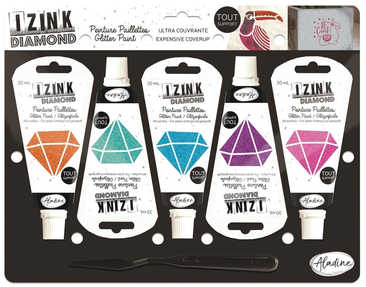 Zestaw Farb brokatowych Gwiazdy 5x30 ml Zestaw Farb brokatowych Gwiazdy 5x30 ml