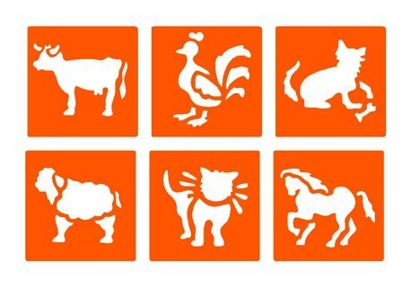 Zestaw 6 szablonów Zwierzęta z Farmy