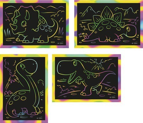 4 Obrazki do Wydrapywania Dinozaury 4 Obrazki do Wydrapywania Dinozaury