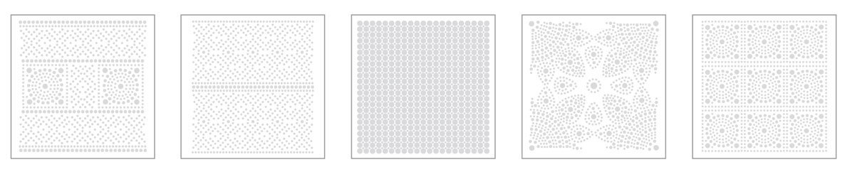 5 obrazków mal. kropkami Grafiki białe 5 obrazków mal. kropkami Grafiki białe