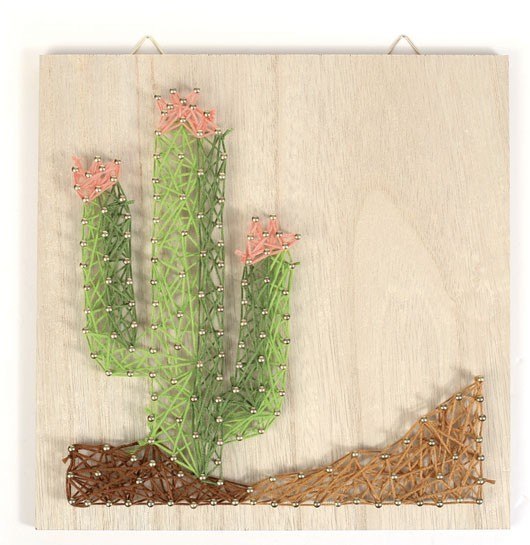 Obrazek z gwoździ i muliny Kaktus