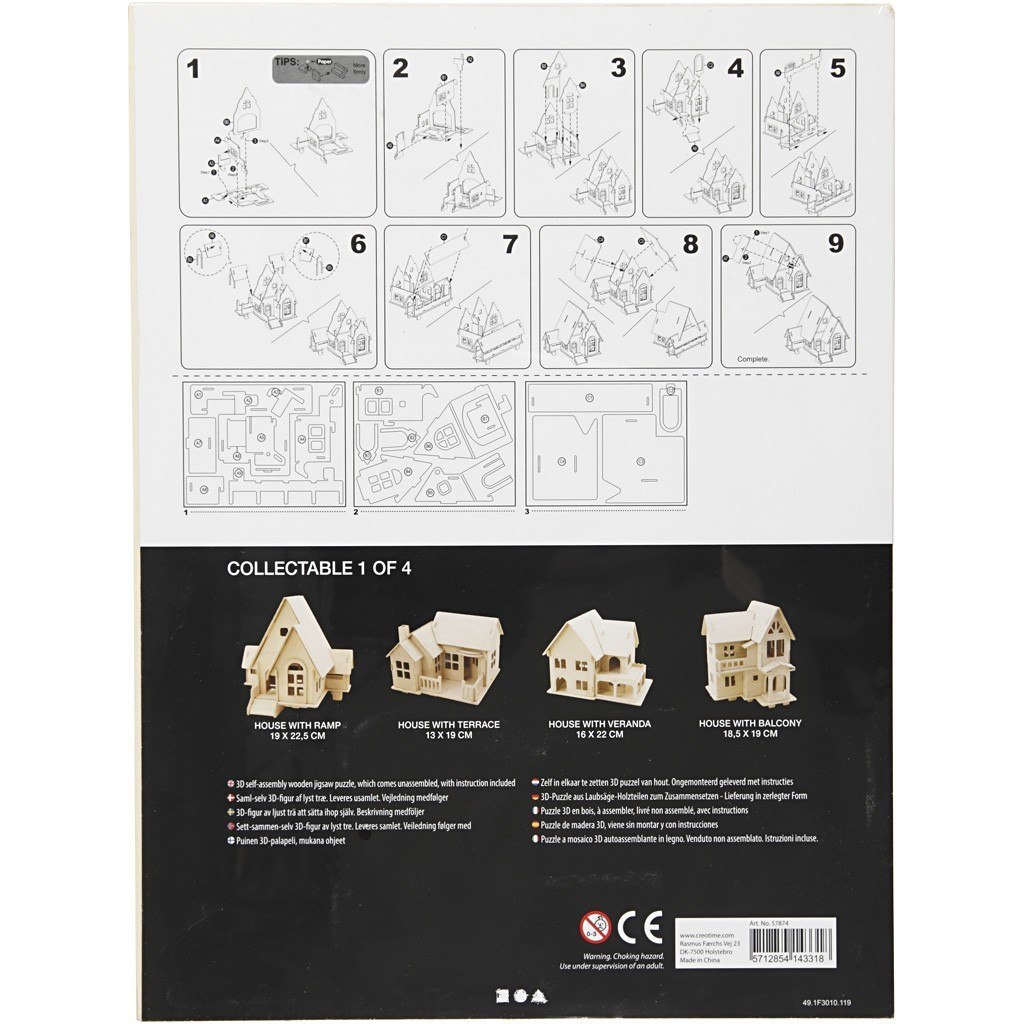 Puzzle 3D drewniane Domek 1 Puzzle 3D drewniane Domek 1