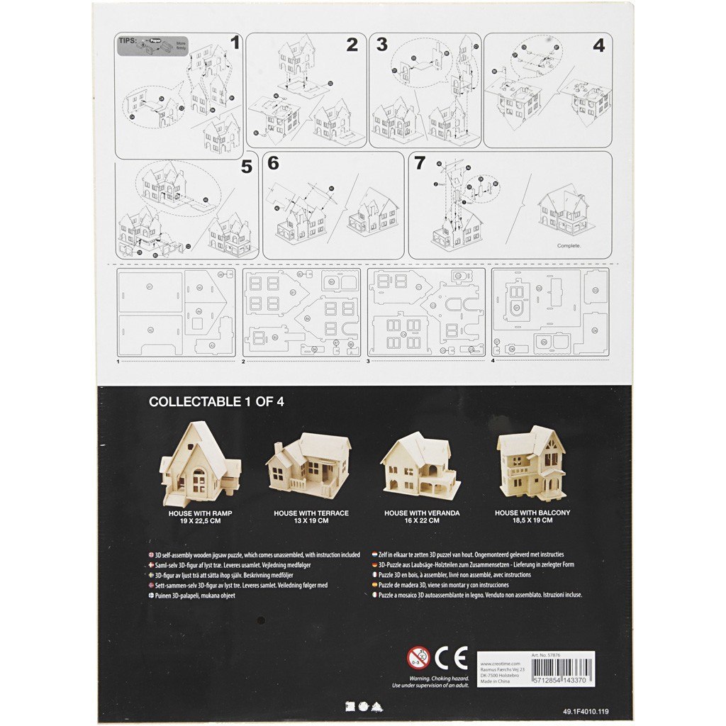Puzzle 3D drewniane Domek 3 Puzzle 3D drewniane Domek 3