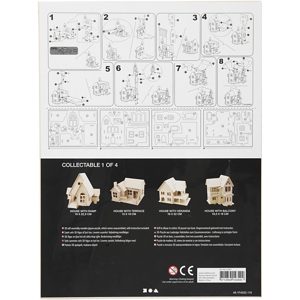 Puzzle 3D drewniane Domek 4 Puzzle 3D drewniane Domek 4