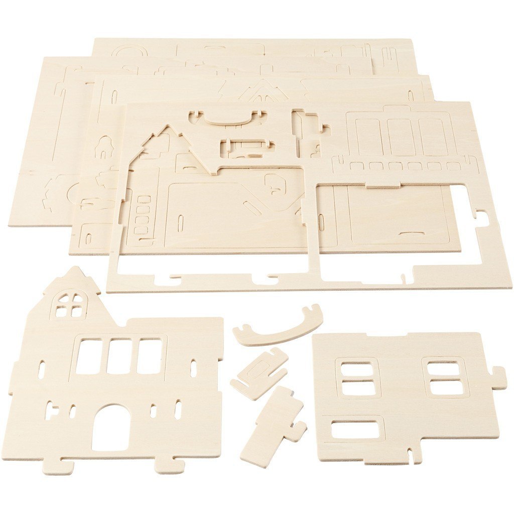 Puzzle 3D drewniane Domek 4 Puzzle 3D drewniane Domek 4