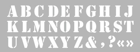 Szablon Dekor 15x40 cm Alfabet nr. 1 Szablon Dekor 15x40 cm Alfabet nr. 1