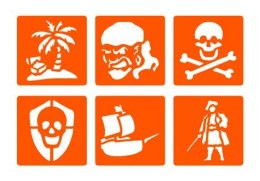 Zestaw 6 szablonów Piraci