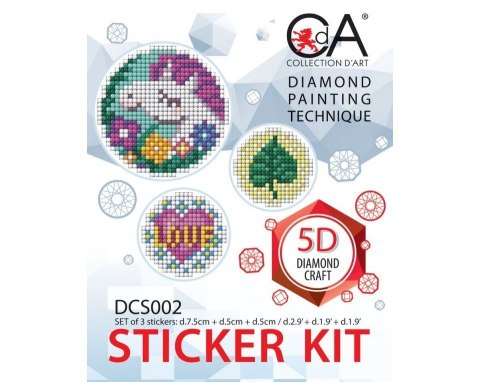 Diament.Mozaika 3 naklejki Jednorożec 2 Diament.Mozaika 3 naklejki Jednorożec 2