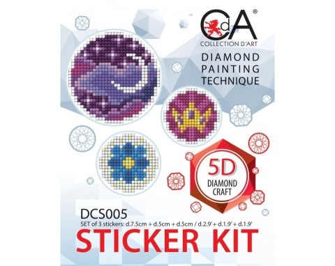 Diament.Mozaika 3 naklejki Księżyc Diament.Mozaika 3 naklejki Księżyc