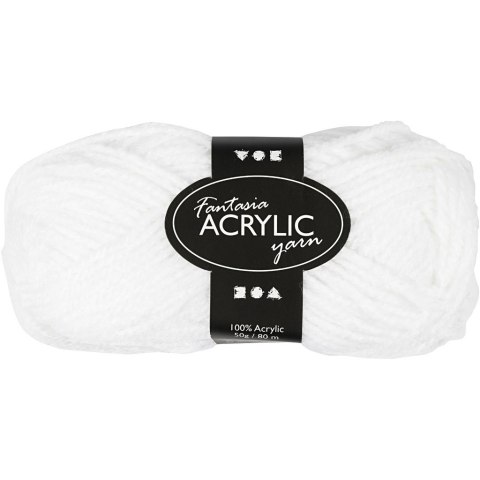 Włóczka akryl Fantasia Biała 50 g Włóczka akryl Fantasia Biała 50 g