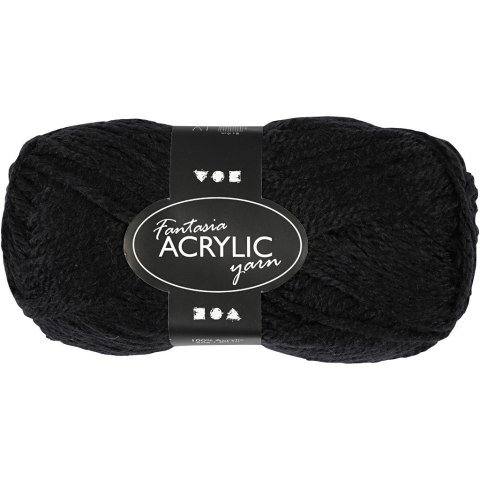 Włóczka akryl Fantasia Czarna 50 g Włóczka akryl Fantasia Czarna 50 g
