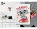 Diamentowa Mozaika 20x29 Kotek i kwiaty Diamentowa Mozaika 20x29 Kotek i kwiaty