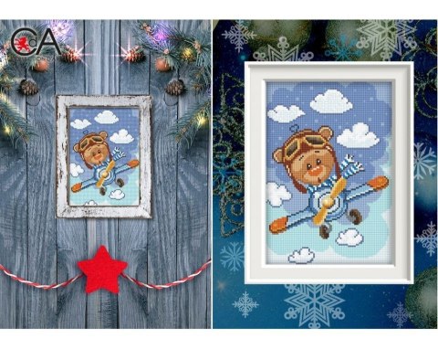 Diamentowa Mozaika 20x29 Miś Pilot Diamentowa Mozaika 20x29 Miś Pilot