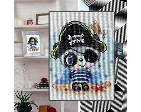 Diamentowa Mozaika 20x29 Panda Pirat Diamentowa Mozaika 20x29 Panda Pirat