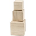 Drewniane Sześciany 3szt. rozm. 5+6+8 cm Drewniane Sześciany 3szt. rozm. 5+6+8 cm