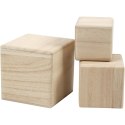 Drewniane Sześciany 3szt. rozm. 5+6+8 cm Drewniane Sześciany 3szt. rozm. 5+6+8 cm