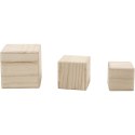 Drewniane Sześciany 3szt. rozm. 5+6+8 cm Drewniane Sześciany 3szt. rozm. 5+6+8 cm