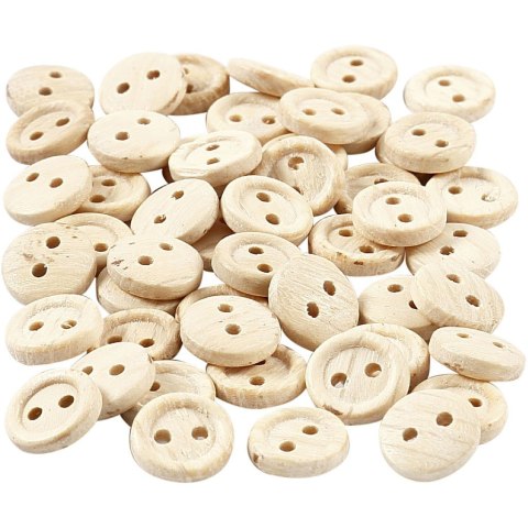 Drewniane guziki D: 8 mm, 50 szt. Drewniane guziki D: 8 mm, 50 szt.
