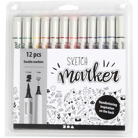 Markery dwustronne 12 szt. Markery dwustronne 12 szt.