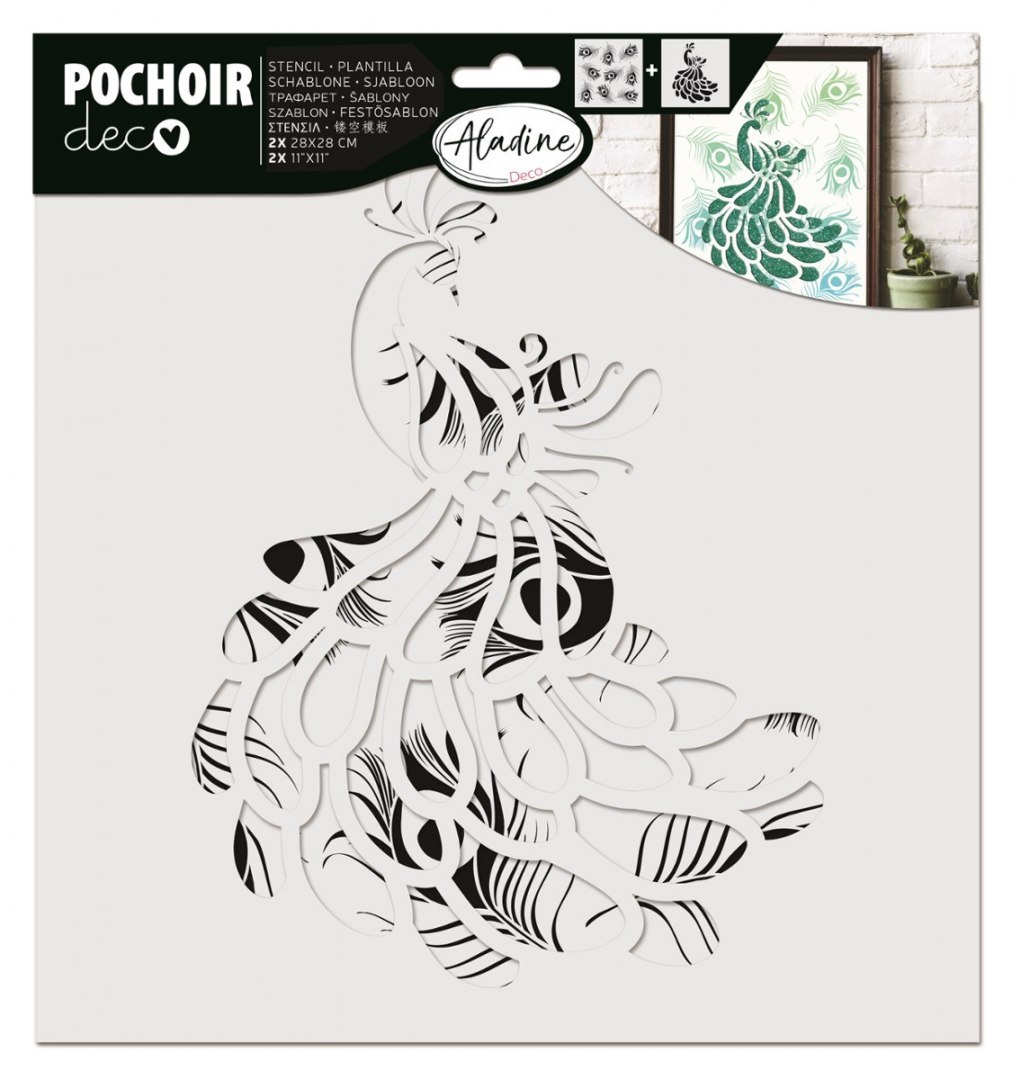 Szablon 2-stopniowy 28x28 Pawie pióra Szablon 2-stopniowy 28x28 Pawie pióra