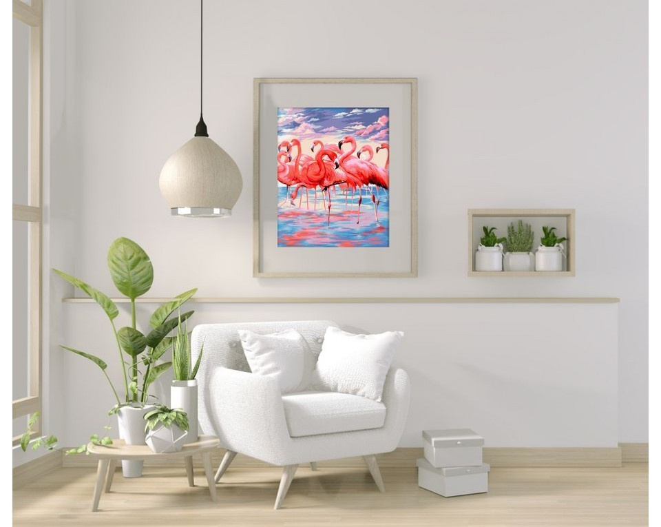 Malowanie po numerach 40x50 flamingi Malowanie po numerach 40x50 flamingi