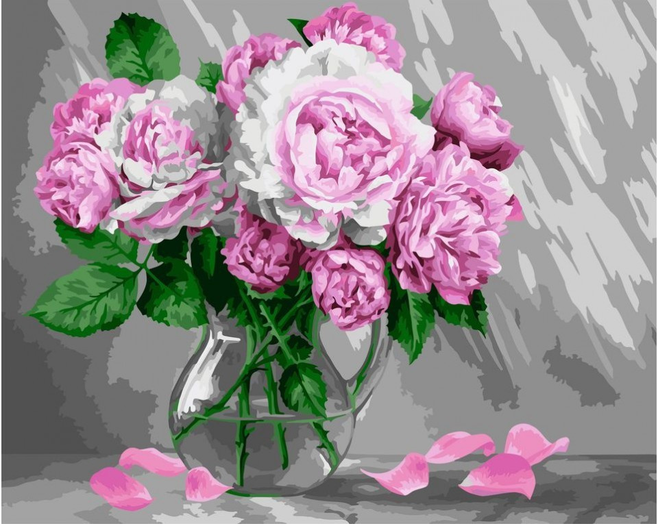 Malowanie po numerach 40x50 peonie 2 Malowanie po numerach 40x50 peonie 2