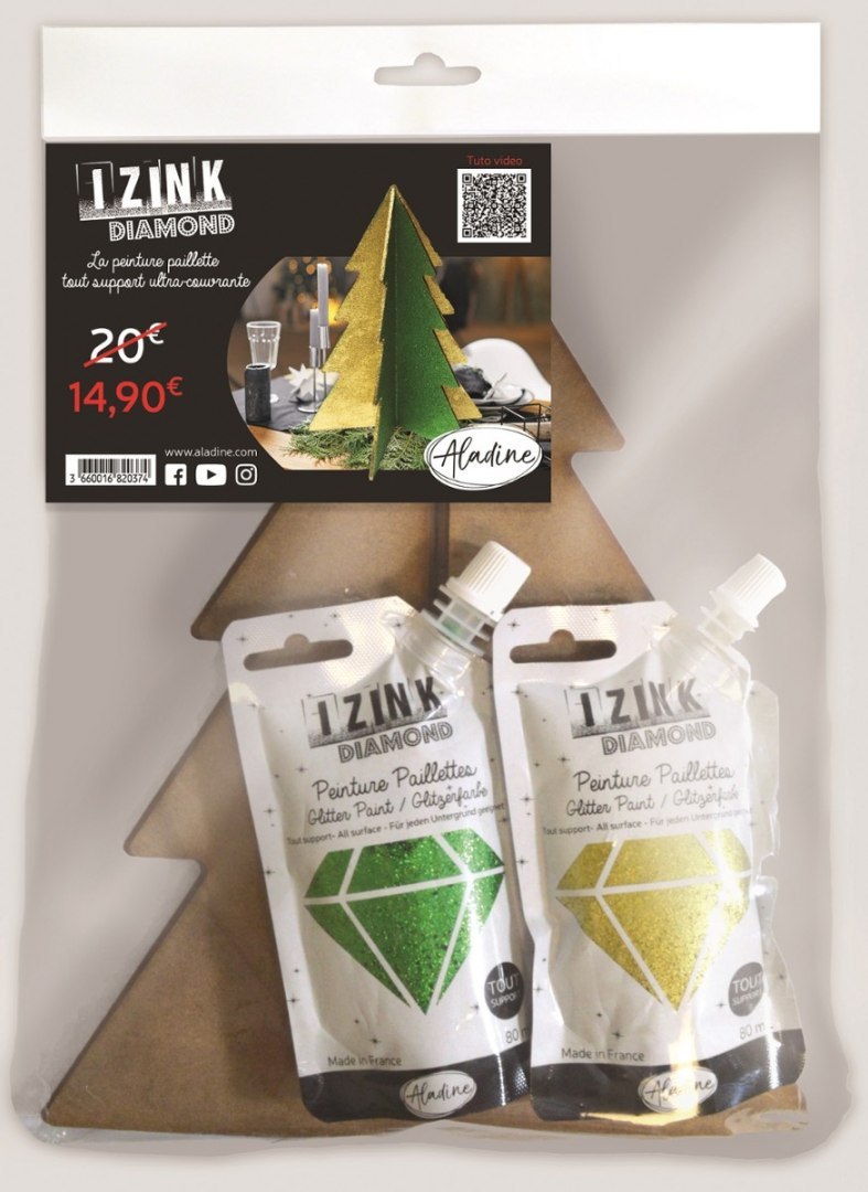 Zestaw z Farbami Brokatowymi Choinka Zestaw z Farbami Brokatowymi Choinka